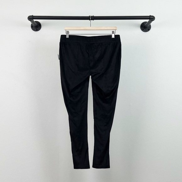 NWT A Pea In The Pod Maternity Faux Suede Below Belly Leggings Black - Picture 9 of 10